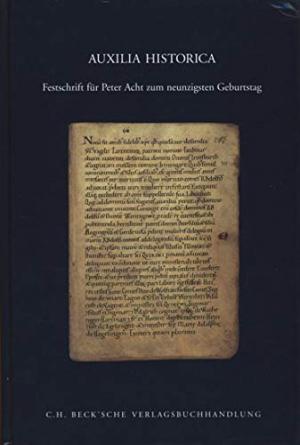 Cover: Auxilia Historica
