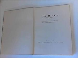 Buchcover: Max Littmann 1862 - 1931 von Wolf Georg Jacob