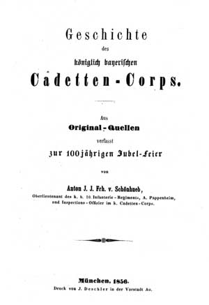 Buchcover: Geschichte des königlich bayerischen Cadetten-Corps von Schönhueb Anton
