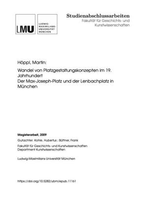 Cover: Wandel von Platzgestaltungskonzepten im 19. Jahrhundert
