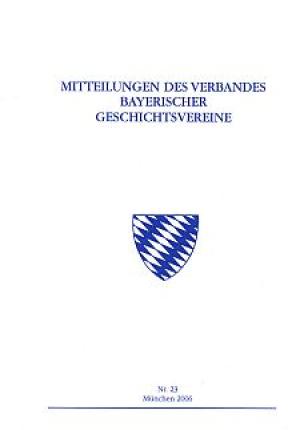 Cover: Mitteilungen des Verbandes Bayerischer Geschichtsvereine