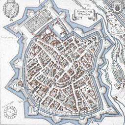 Kupferstich-Stadtansicht von Merian 1644