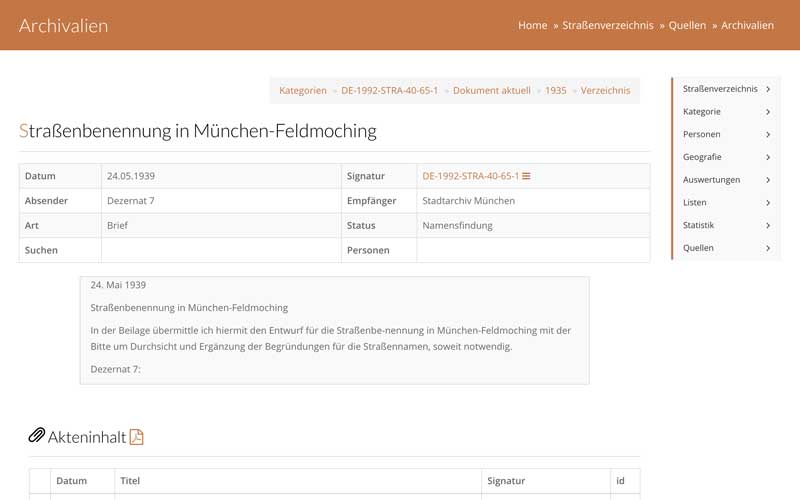 Archivalie Detailansicht